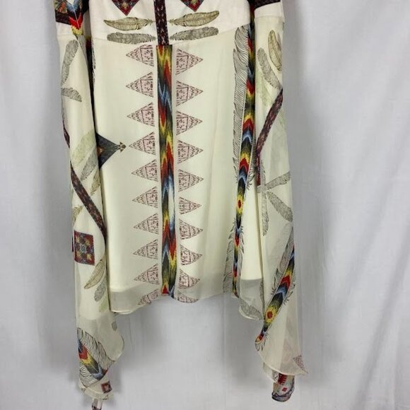 Vintage Collection Shark Tail Feather Tribal Print Skirt Women's Small/ Medium - Picture 10 of 13
